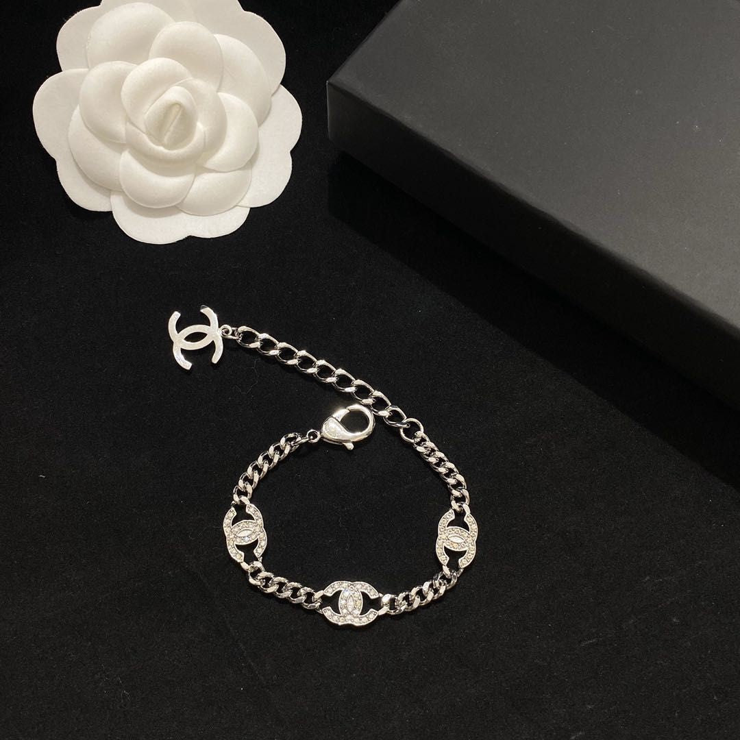 Chanel Crystal Logo Bracelet & Necklace – Luxury Jewelry – product image 5