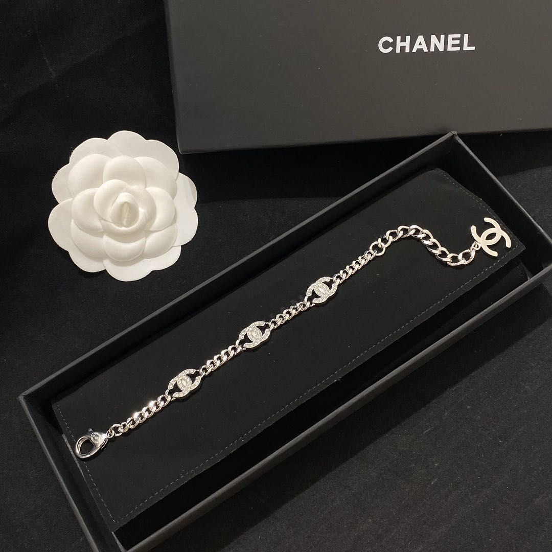 Chanel Crystal Logo Bracelet & Necklace – Luxury Jewelry – product image 6