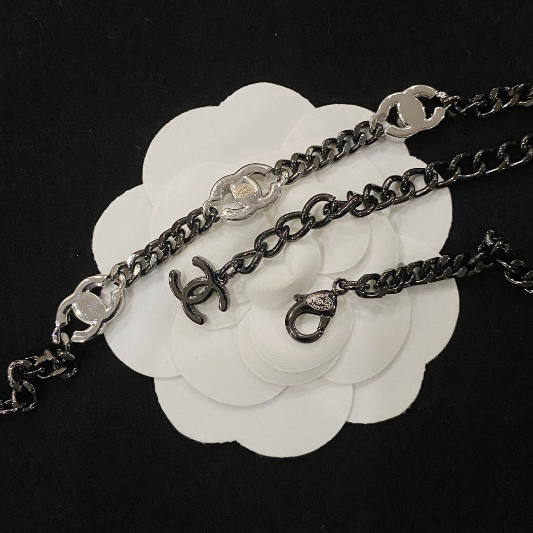 Chanel Crystal Logo Bracelet & Necklace – Luxury Jewelry – product image 10