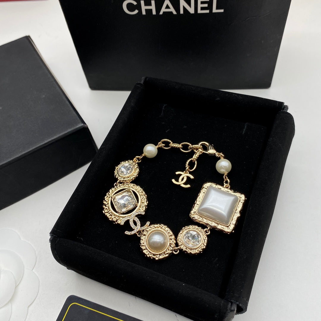 Chanel Crystal Pearl Adjustable Bracelet – Luxury Jewelry – product image 1