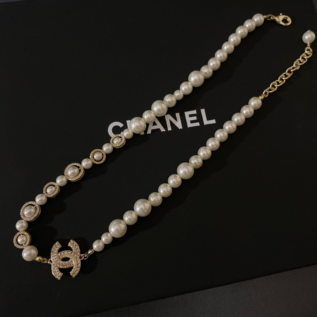 Chanel Crystal Pendant Pearl Necklace – Luxury Designer Jewelry – product image 2