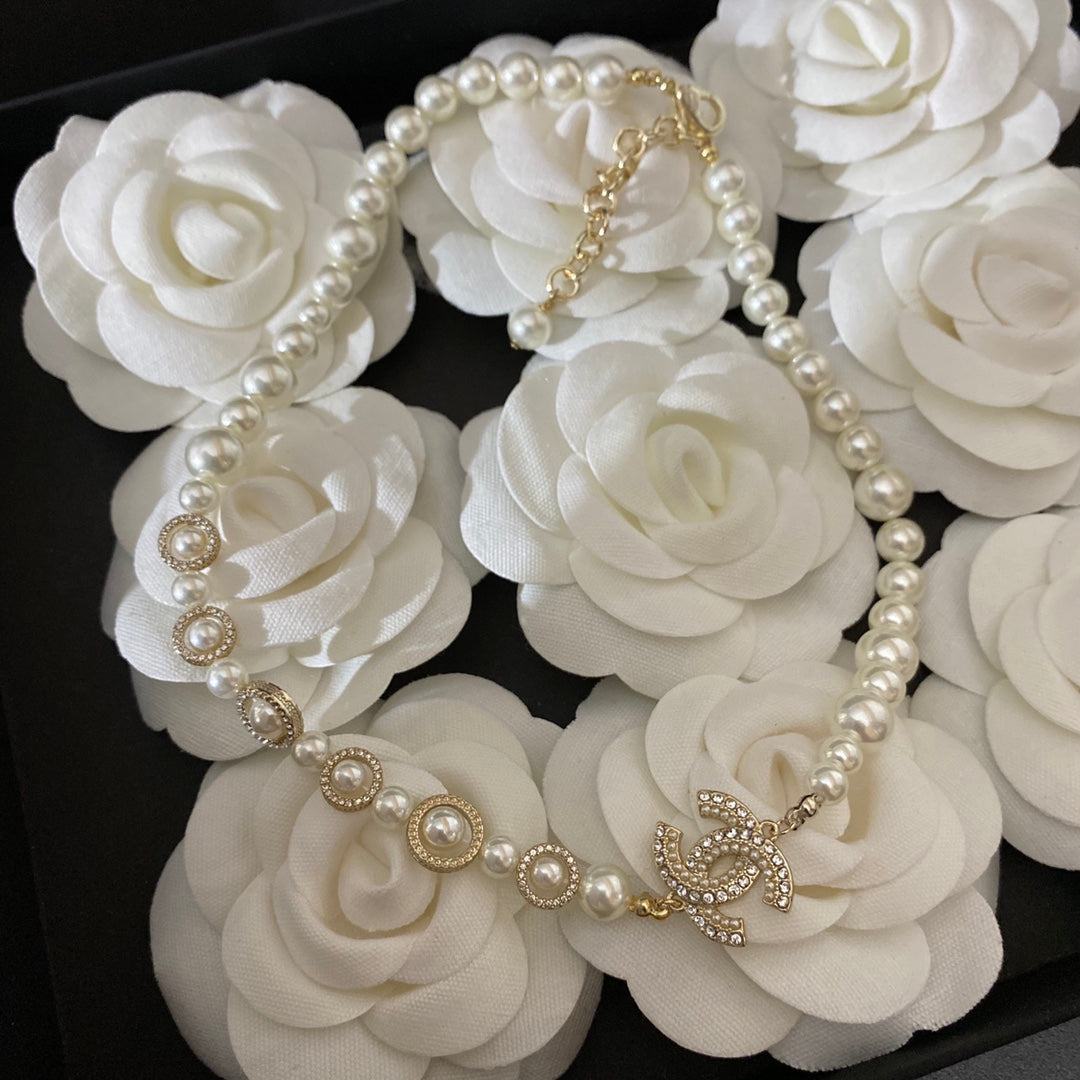 Chanel Crystal Pendant Pearl Necklace – Luxury Designer Jewelry – product image 4