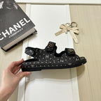 Chanel Denim Round Buckle Velcro Sandals – sandals product image 11