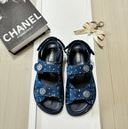 Chanel Denim Round Buckle Velcro Sandals – sandals product image 3