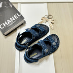 Chanel Denim Round Buckle Velcro Sandals – sandals product image 7