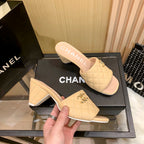 Chanel Diamond Leather Triangle Heel Slippers – slippers product image 3