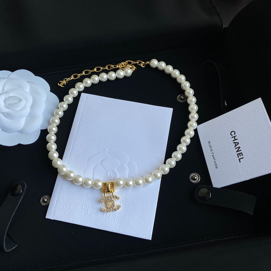 Chanel Double C Pearl Short Necklace – Luxury Designer Jewelry – product image 2