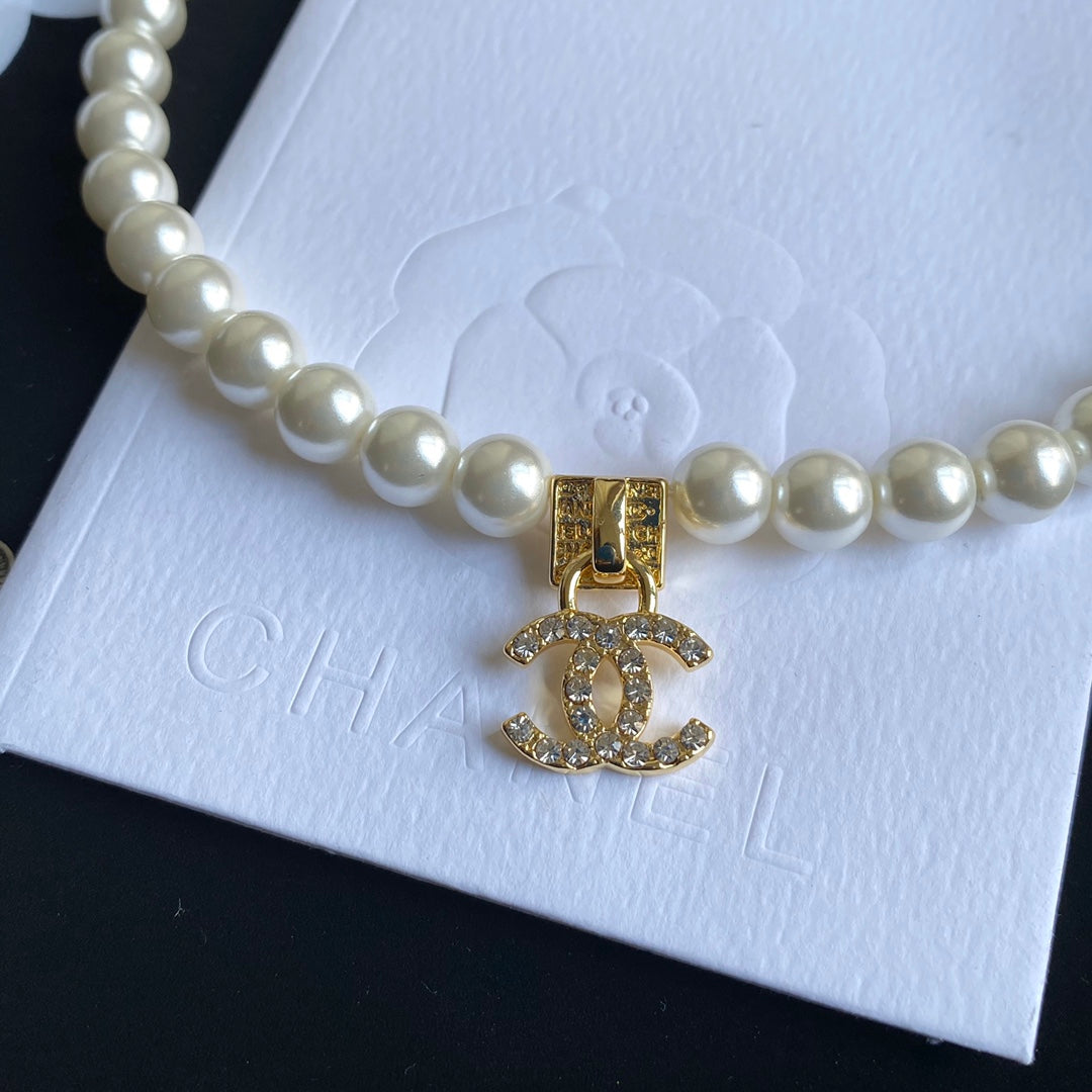 Chanel Double C Pearl Short Necklace – Luxury Designer Jewelry – product image 3