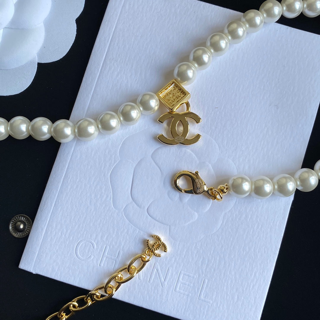 Chanel Double C Pearl Short Necklace – Luxury Designer Jewelry – product image 4
