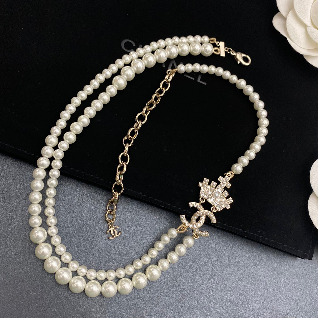 Chanel Double Crown Pearl Necklace – Luxury Designer Jewelry – product image 3