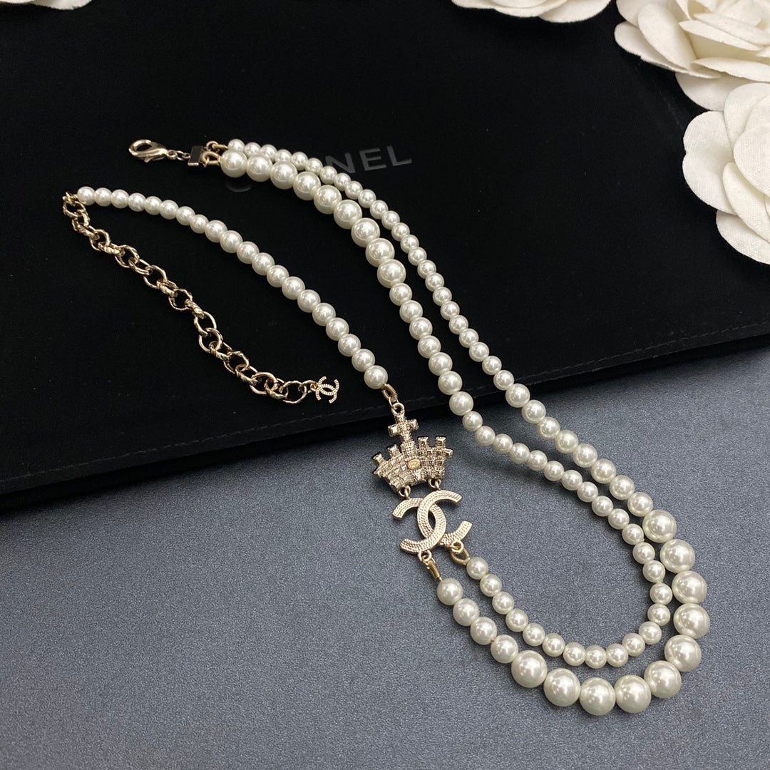 Chanel Double Crown Pearl Necklace – Luxury Designer Jewelry – product image 4