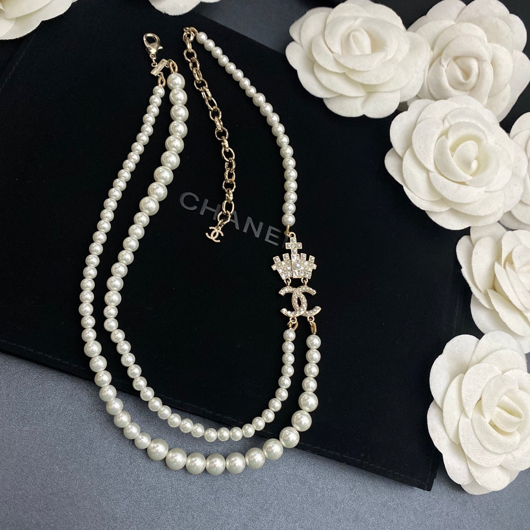 Chanel Double Crown Pearl Necklace – Luxury Designer Jewelry – product image 5