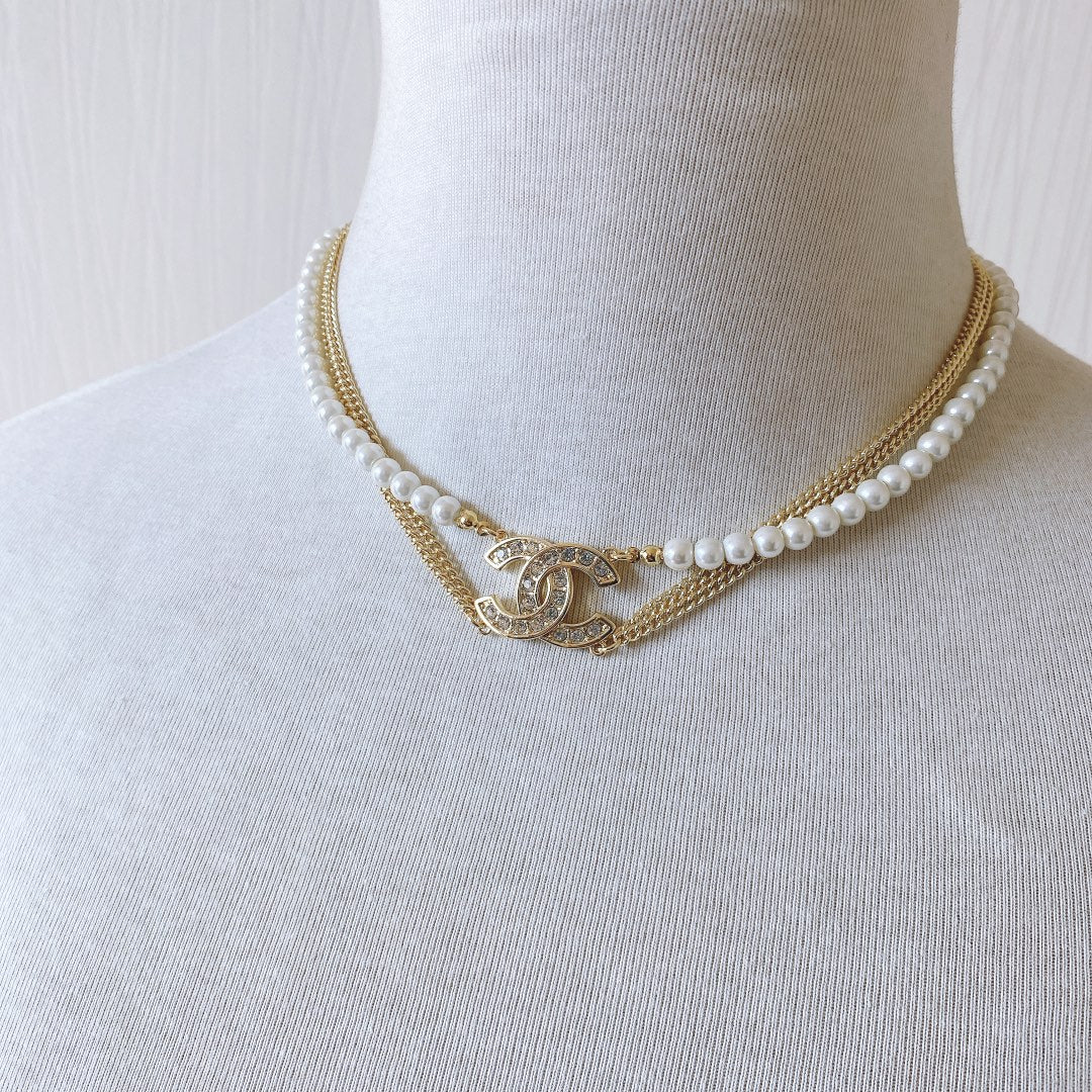 Chanel Double Gold-Tone Pearl Necklace – Luxury Designer Jewelry – product image 5