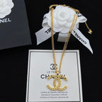 Chanel Double Layer Hollow Pendant Necklace – Luxury Designer Jewelry – product image 1