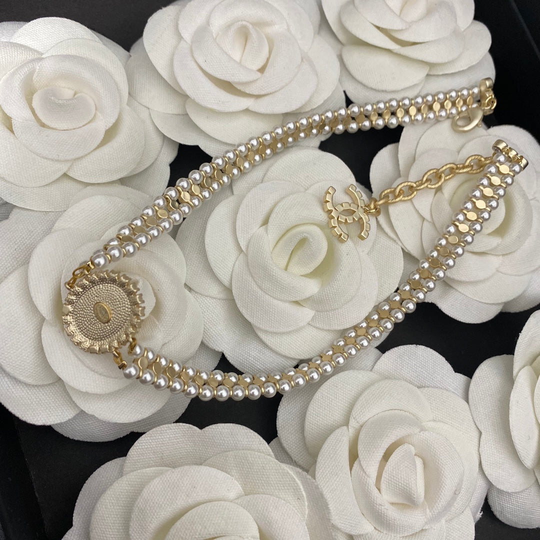 Chanel Double Pearl Crystal Choker Necklace – Luxury Designer Jewelry – product image 5