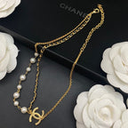 Chanel Double Pearl Leather Chain Necklace – Luxury Designer Jewelry – product image 3
