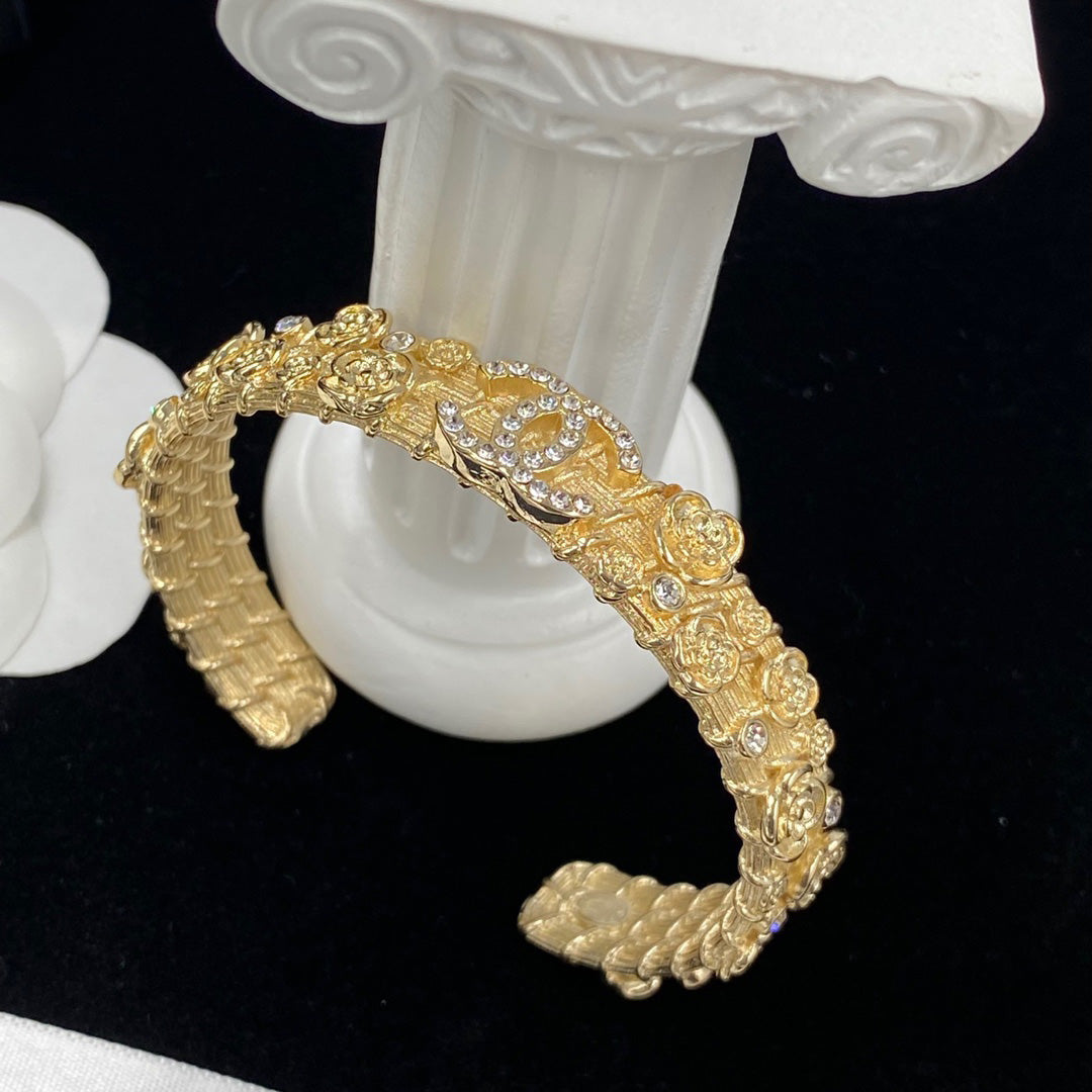 Chanel Embossed Camellia Open Bracelet – Luxury Jewelry – product image 2