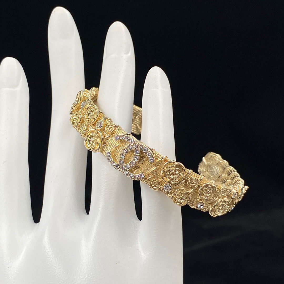 Chanel Embossed Camellia Open Bracelet – Luxury Jewelry – product image 3
