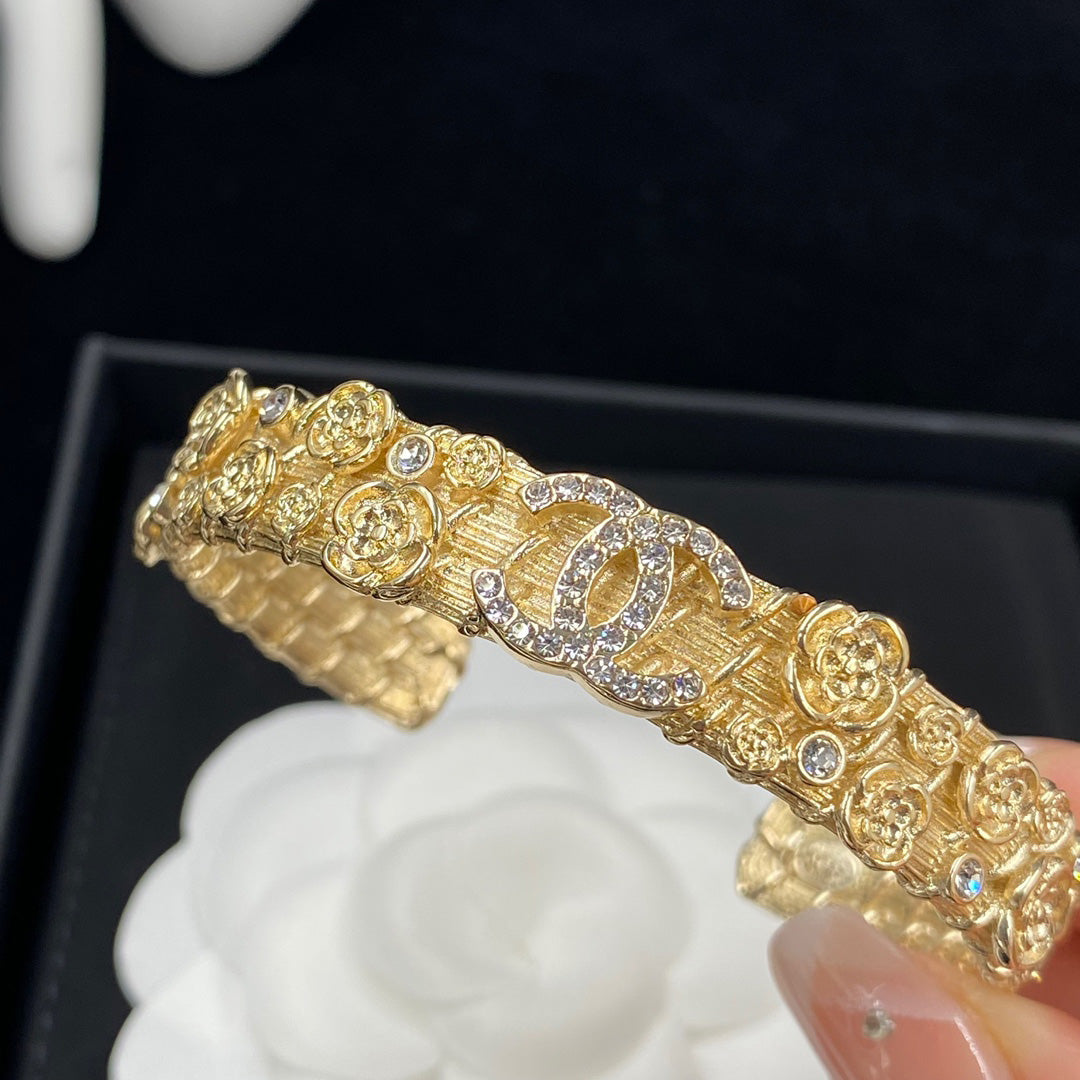 Chanel Embossed Camellia Open Bracelet – Luxury Jewelry – product image 4