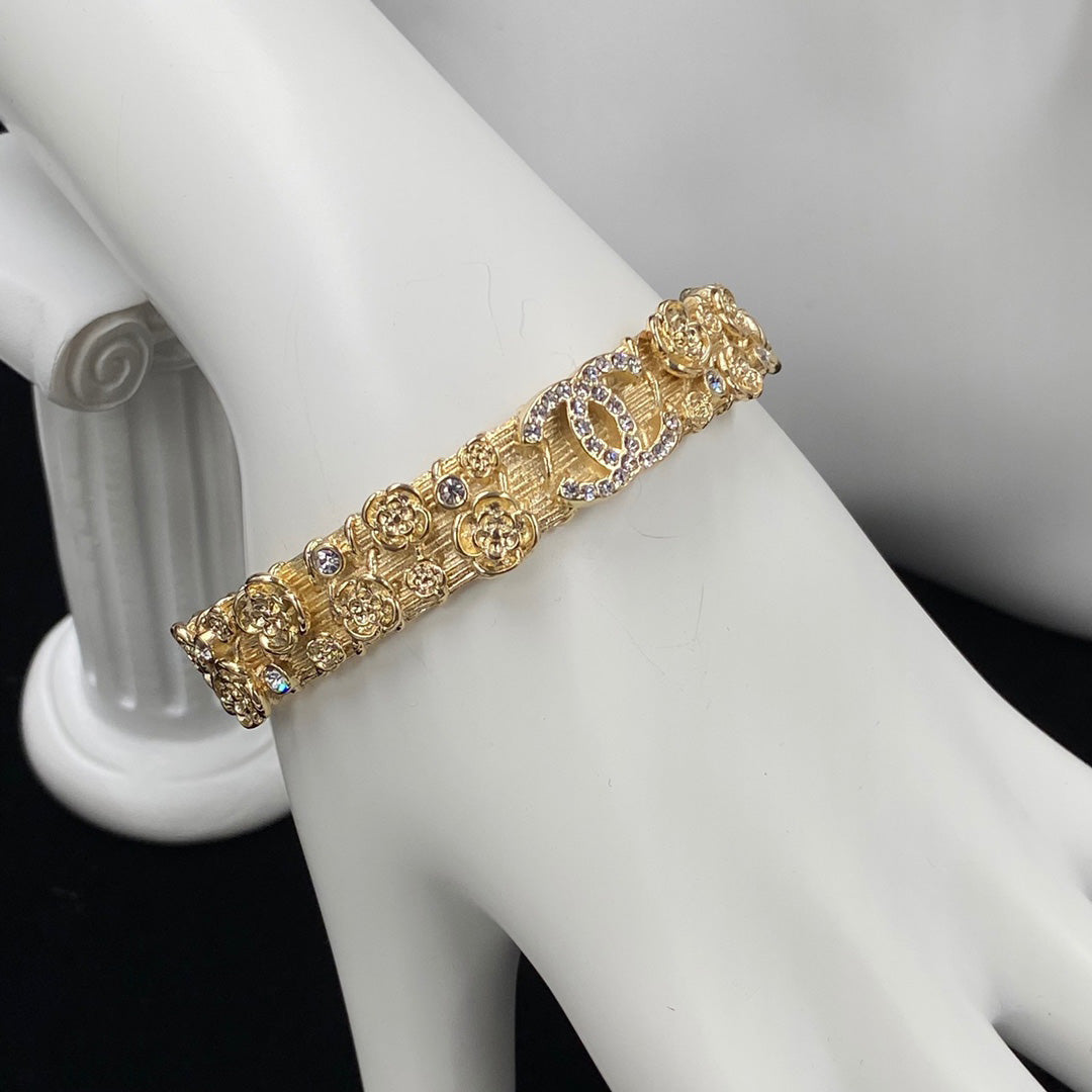 Chanel Embossed Camellia Open Bracelet – Luxury Jewelry – product image 5