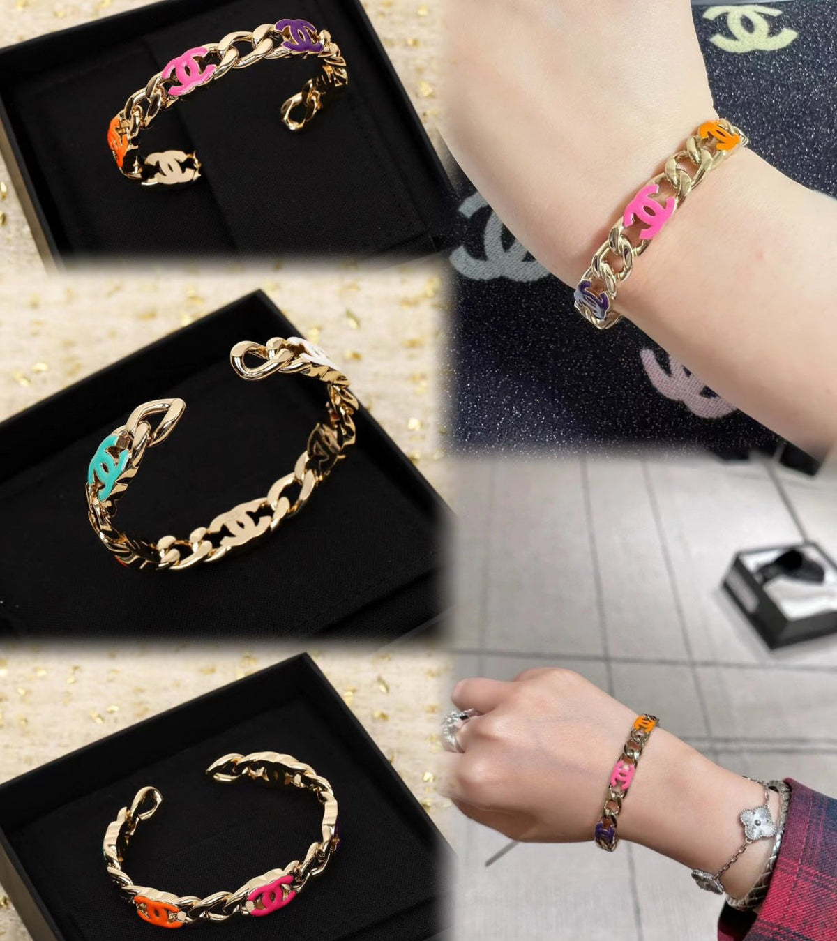 Chanel Five-Color Open Bracelet – Luxury Jewelry – product image 1