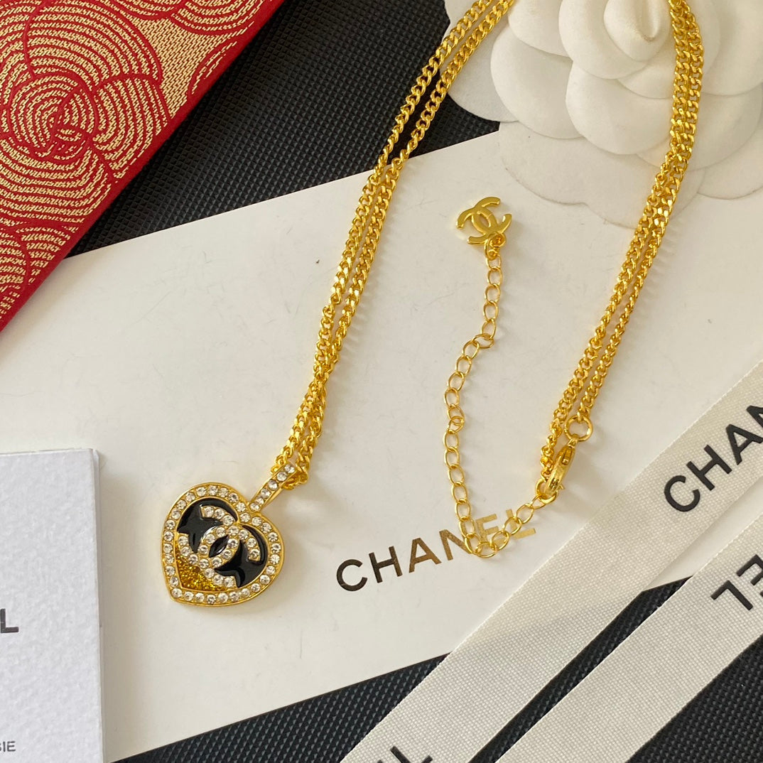 Chanel Glitter Heart Necklace – Luxury Designer Jewelry – product image 1