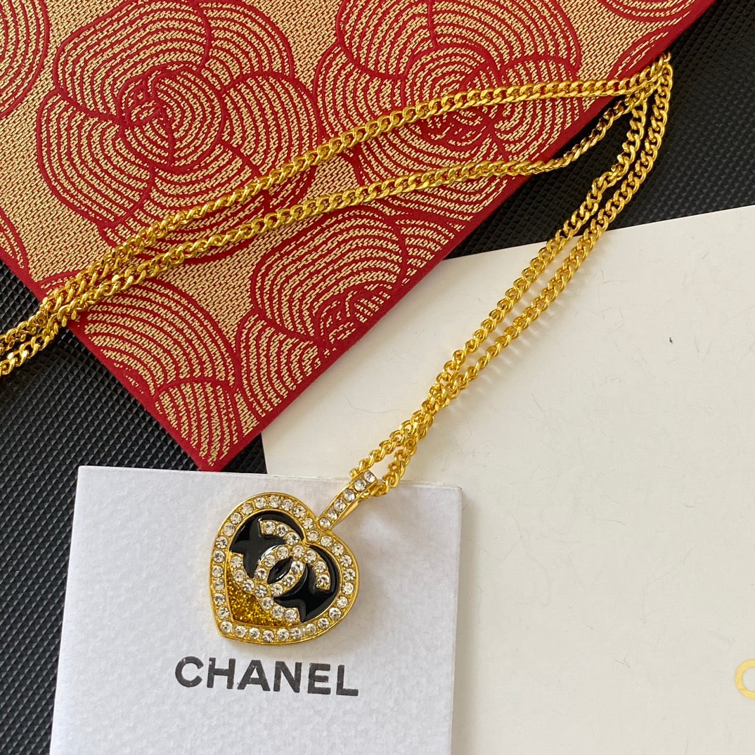 Chanel Glitter Heart Necklace – Luxury Designer Jewelry – product image 3
