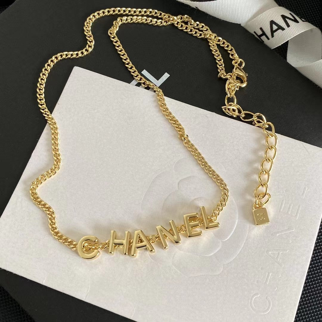 Chanel Gold Letter Necklace – Luxury Designer Jewelry – product image 1