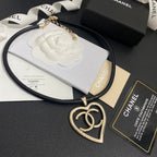 Chanel Heart Cutout Leather Necklace – Luxury Designer Jewelry – product image 1