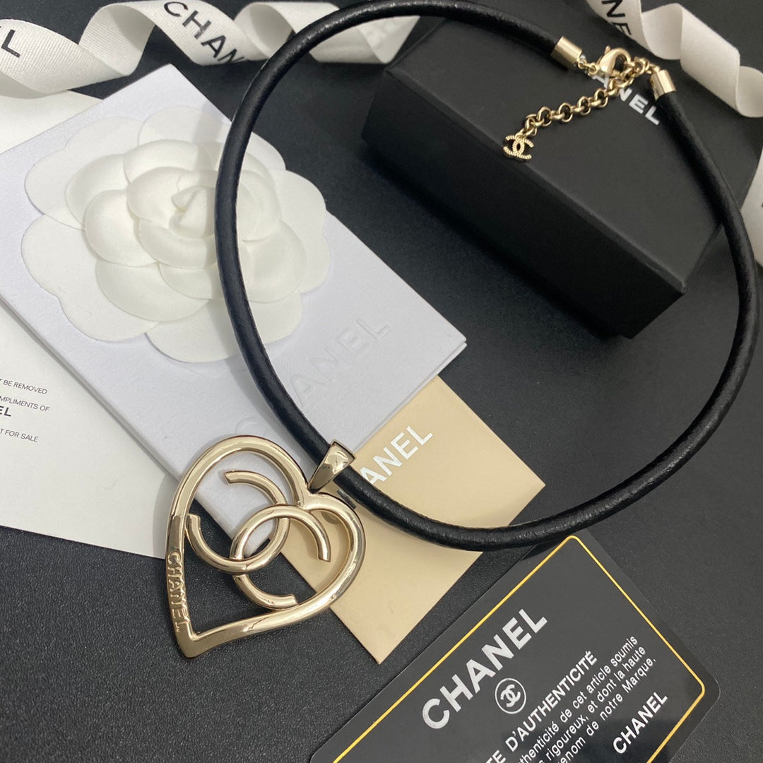 Chanel Heart Cutout Leather Necklace – Luxury Designer Jewelry – product image 2