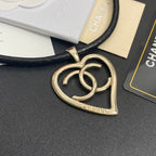 Chanel Heart Cutout Leather Necklace – Luxury Designer Jewelry – product image 3