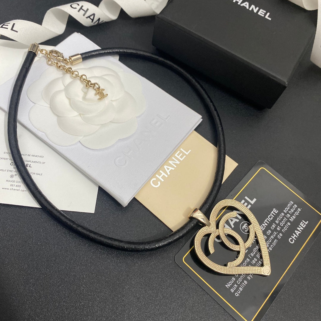 Chanel Heart Cutout Leather Necklace – Luxury Designer Jewelry – product image 4
