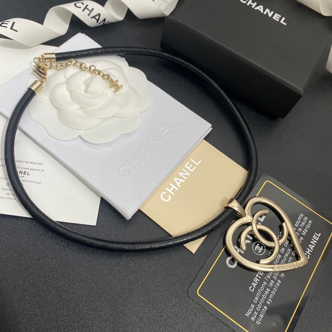 Chanel Heart Cutout Leather Necklace – Luxury Designer Jewelry – product image 5