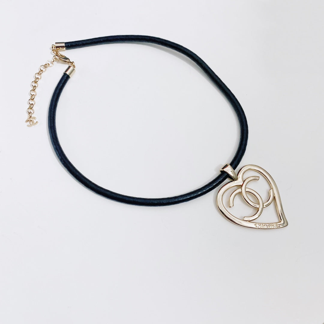 Chanel Heart Cutout Leather Necklace – Luxury Designer Jewelry – product image 6