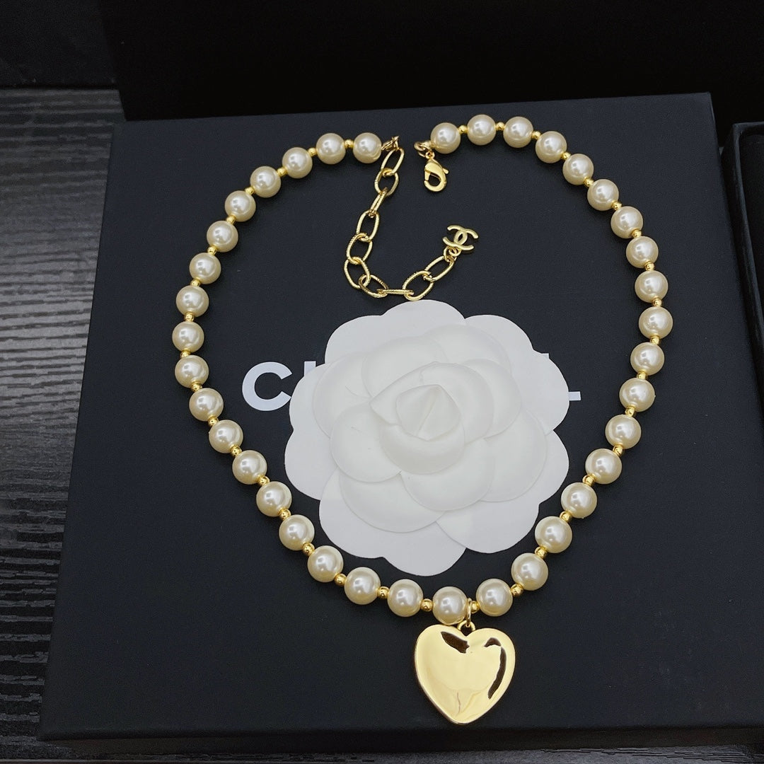 Chanel Heart Pendant Pearl Necklace – Luxury Designer Jewelry – product image 4