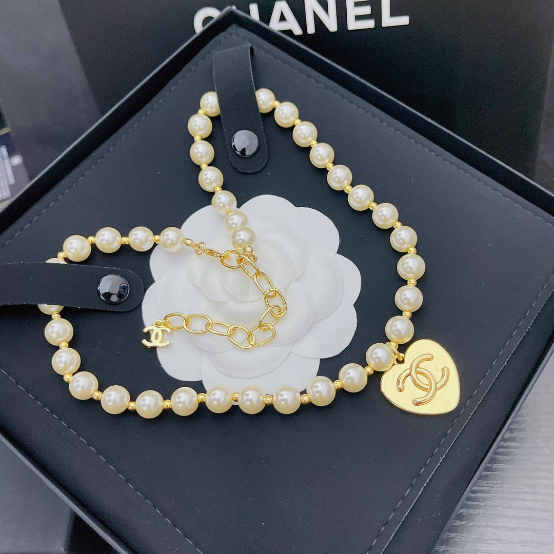 Chanel Heart Pendant Pearl Necklace – Luxury Designer Jewelry – product image 5