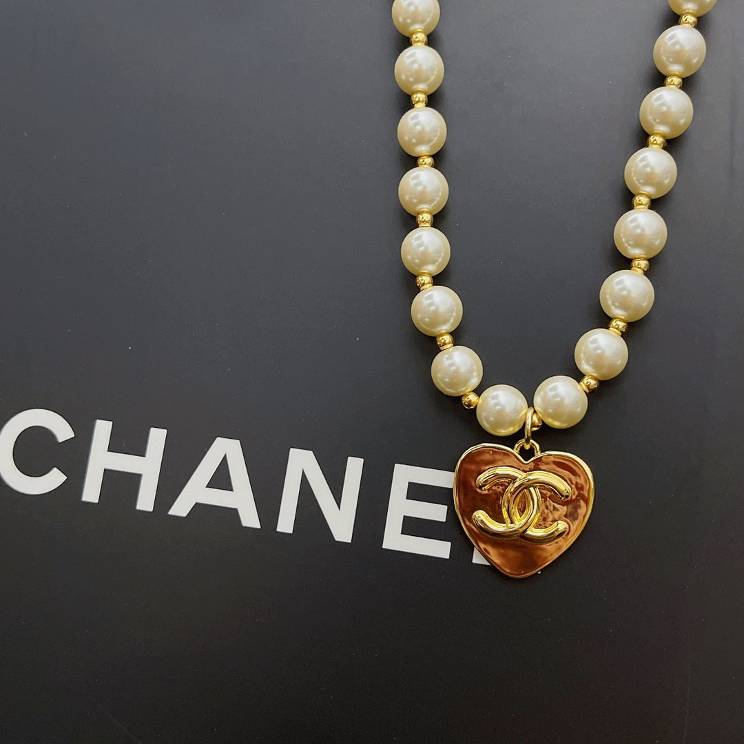Chanel Heart Pendant Pearl Necklace – Luxury Designer Jewelry – product image 7