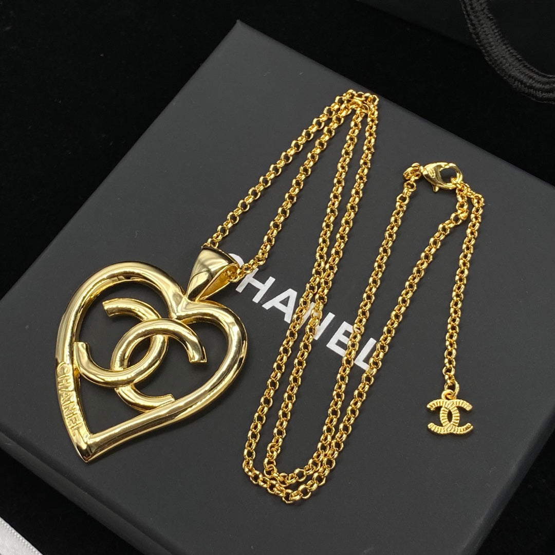 Chanel Large Heart Pendant Necklace – Luxury Designer Jewelry – product image 1