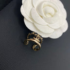 Chanel Leather Gold-Tone Open Ring – Luxury Designer Jewelry – product image 1