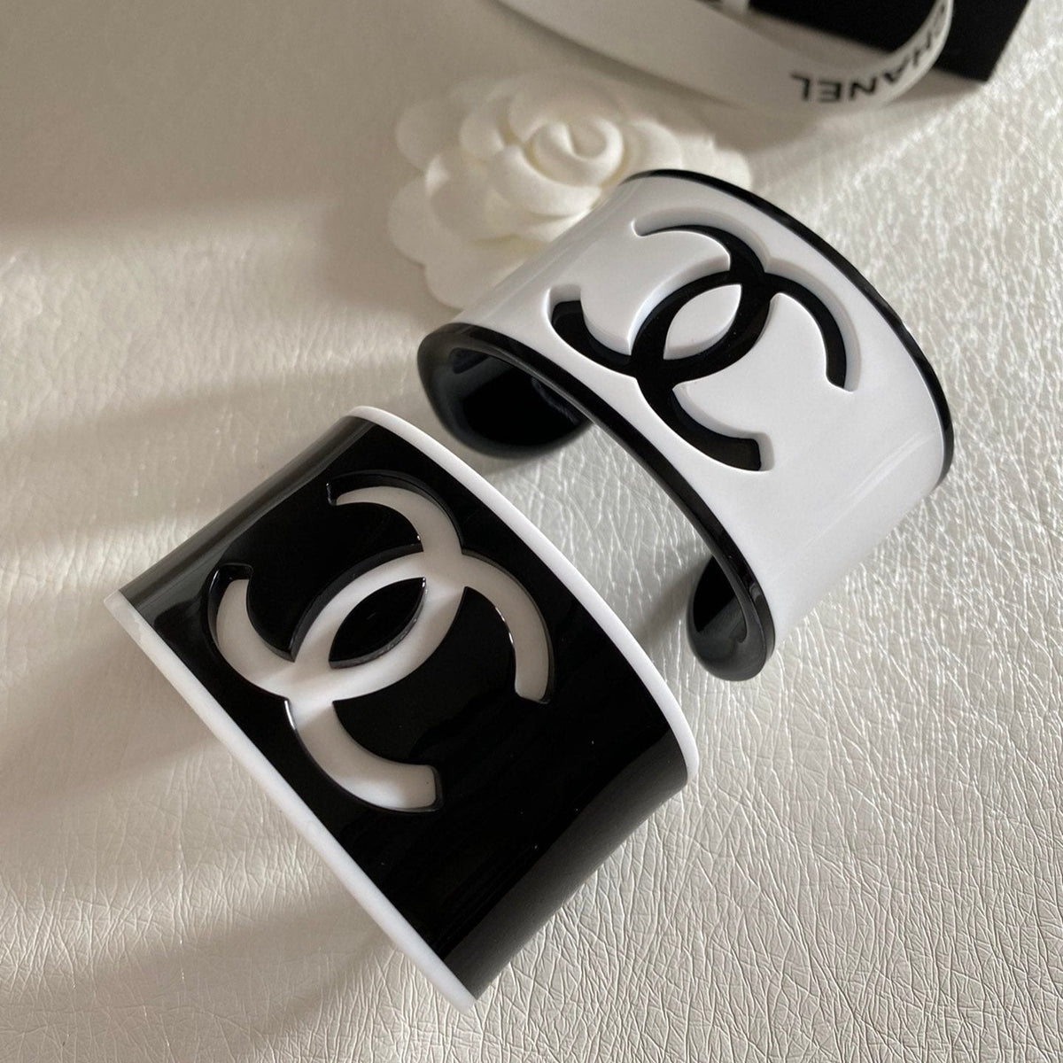Chanel Logo Acrylic Open Bracelet – Luxury Jewelry – product image 15