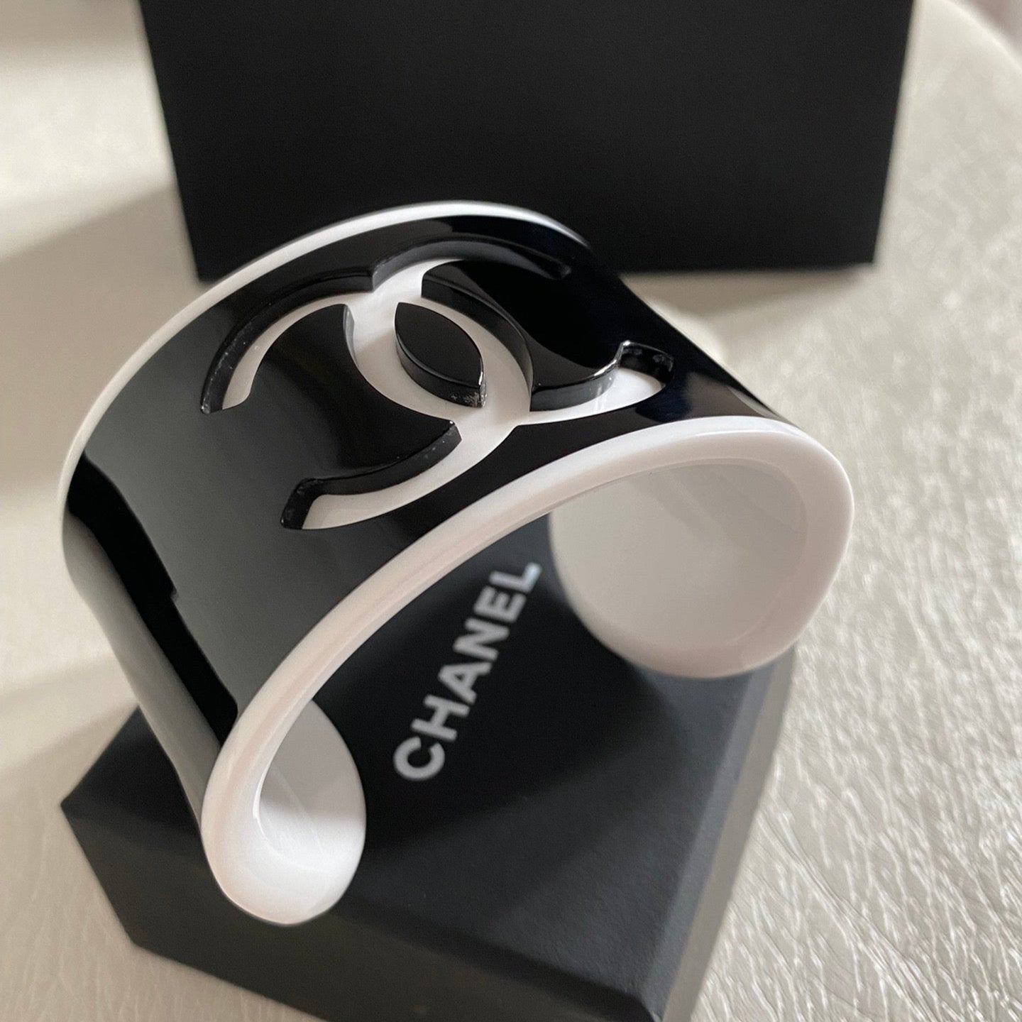 Chanel Logo Acrylic Open Bracelet – Luxury Jewelry – product image 17
