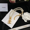 Chanel Logo Pendant Pearl Cookie Necklace – Luxury Designer Jewelry – product image 1