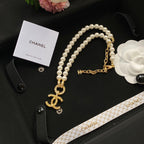 Chanel Logo Pendant Pearl Cookie Necklace – Luxury Designer Jewelry – product image 2