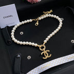 Chanel Logo Pendant Pearl Cookie Necklace – Luxury Designer Jewelry – product image 3