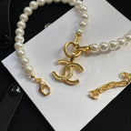 Chanel Logo Pendant Pearl Cookie Necklace – Luxury Designer Jewelry – product image 5