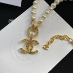 Chanel Logo Pendant Pearl Cookie Necklace – Luxury Designer Jewelry – product image 6