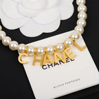 Chanel Pearl Letter Drop Necklace – Luxury Designer Jewelry – product image 3