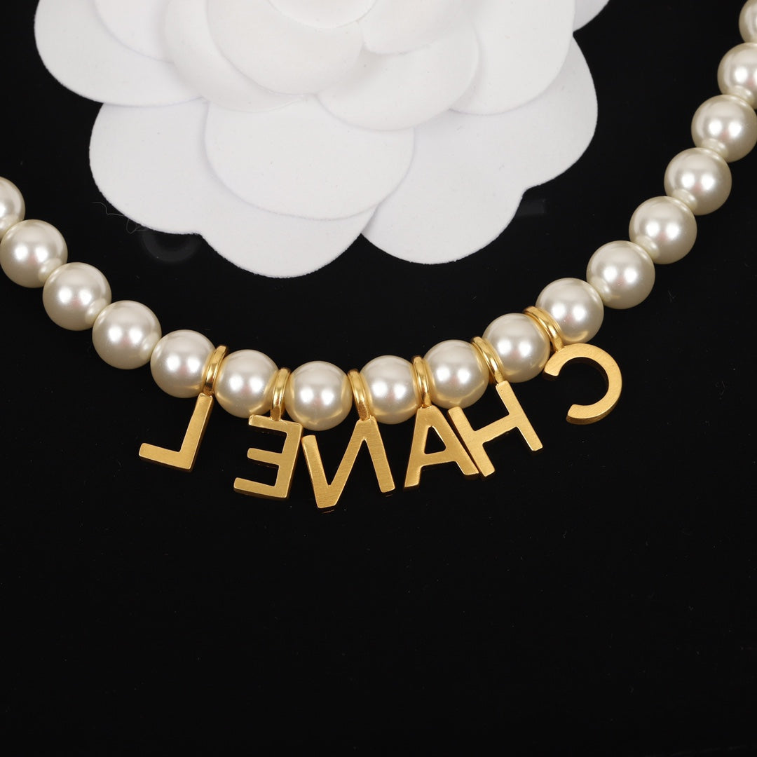 Chanel Pearl Letter Drop Necklace – Luxury Designer Jewelry – product image 6