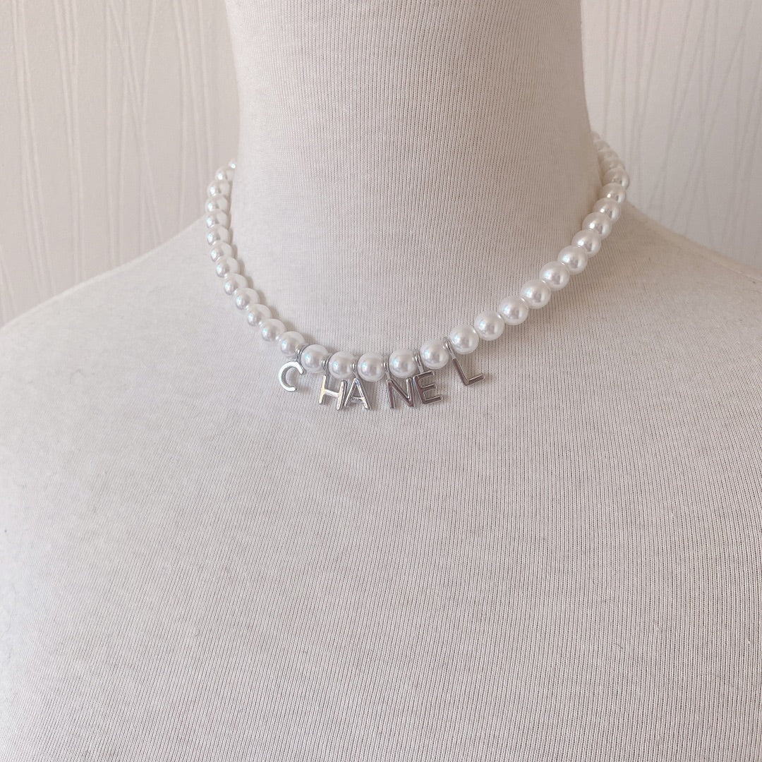 Chanel Pearl Letter Pendant Necklace – Luxury Designer Jewelry – product image 7