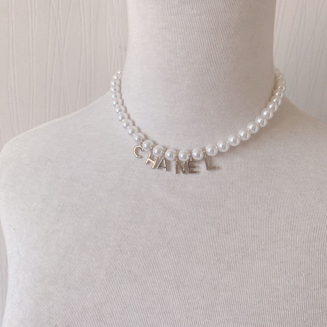 Chanel Pearl Letter Pendant Necklace – Luxury Designer Jewelry – product image 8